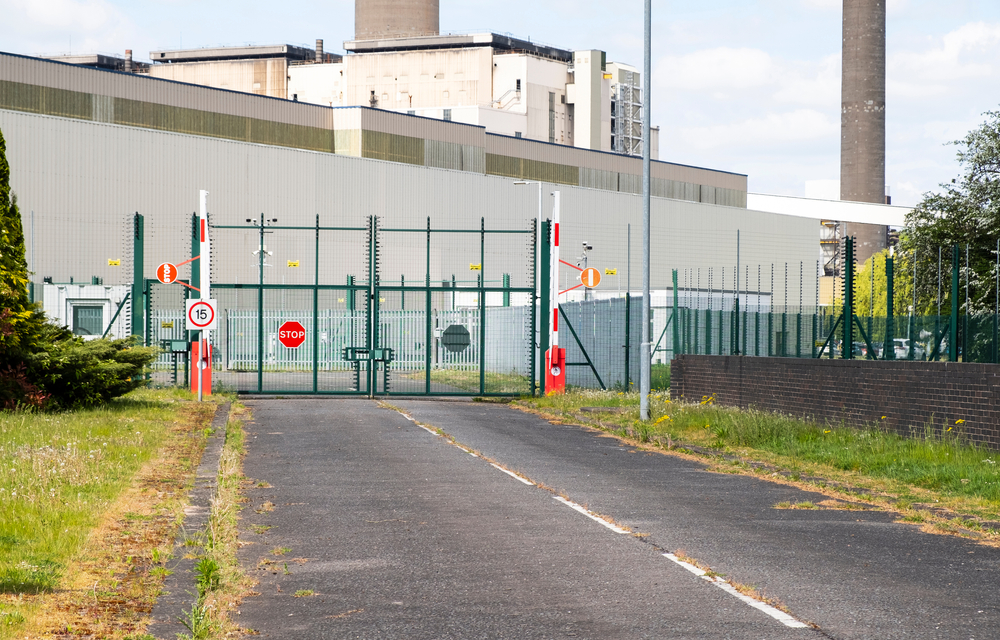 perimeter Security gates with a building in the background